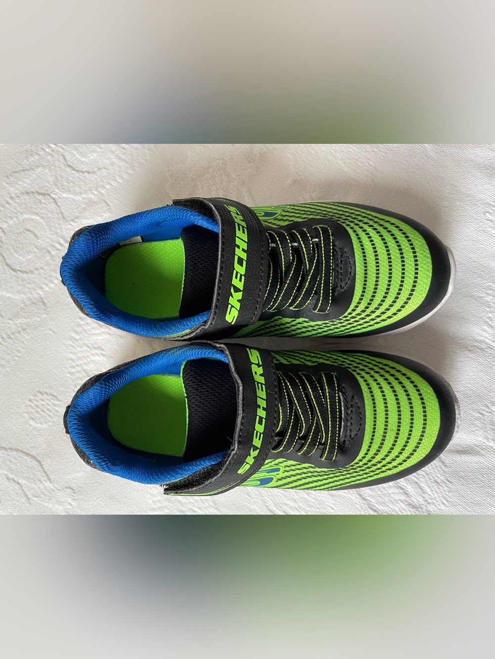 Skechers Little Boys Microspec Max II Size 12 Black Blue Lime boys 12